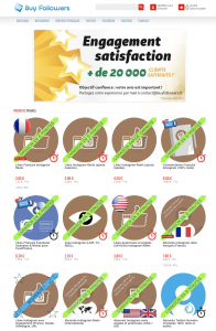 Exemple d'achat de likes ou followers